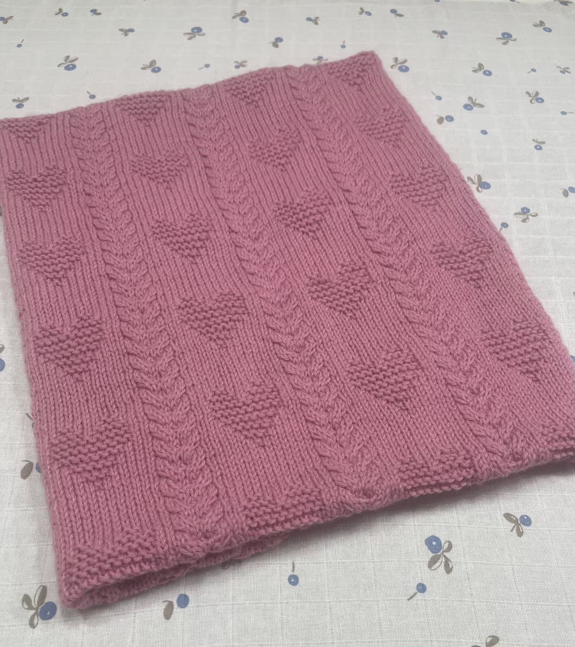 Warming Hearts Cable Blanket Knitting Pattern