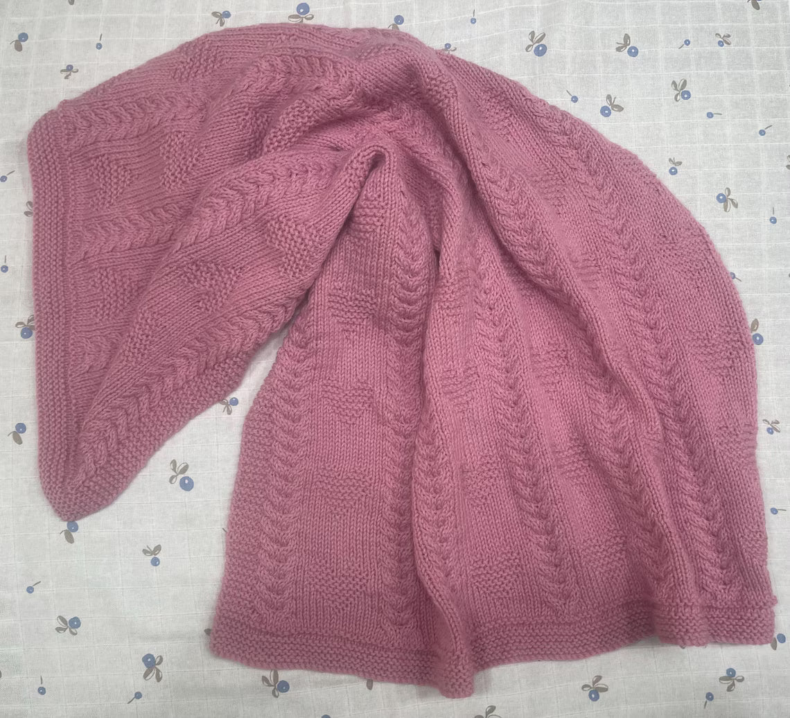 Warming Hearts Cable Blanket Knitting Pattern