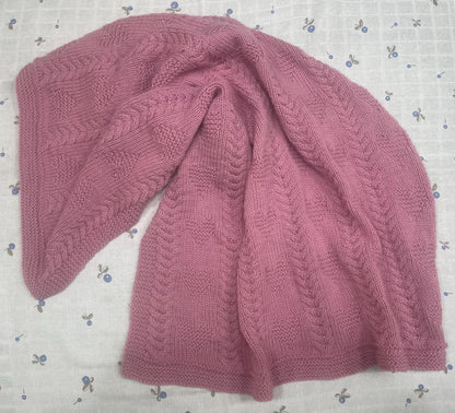 Warming Hearts Cable Blanket Knitting Pattern