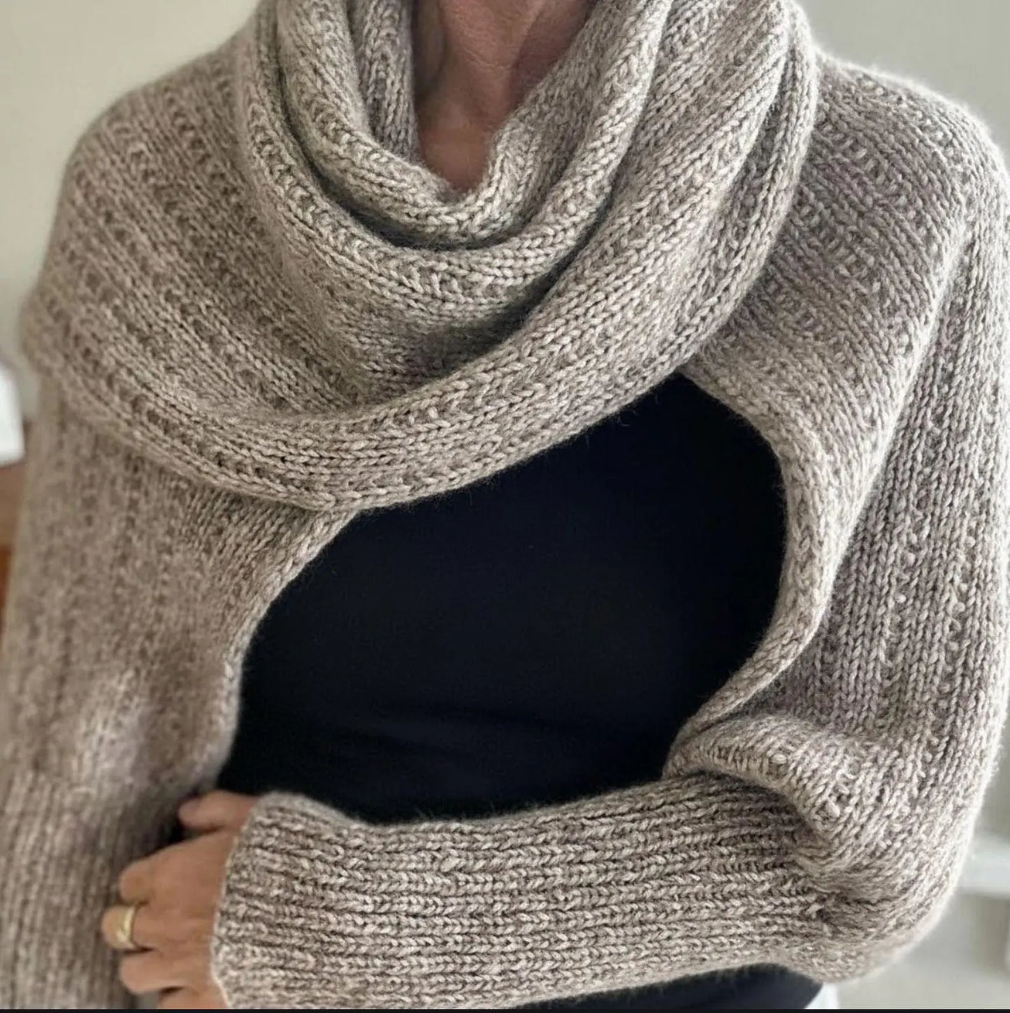 Wrapped in Texture Sweater Scarf Knitting Pattern