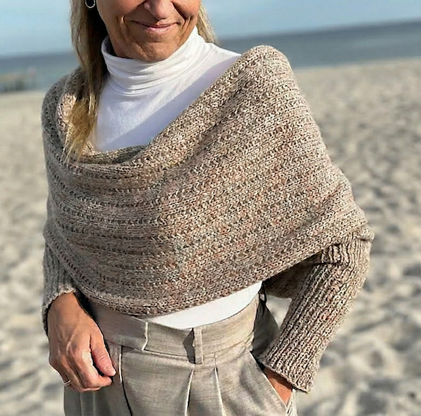 Wrapped in Texture Sweater Scarf Knitting Pattern