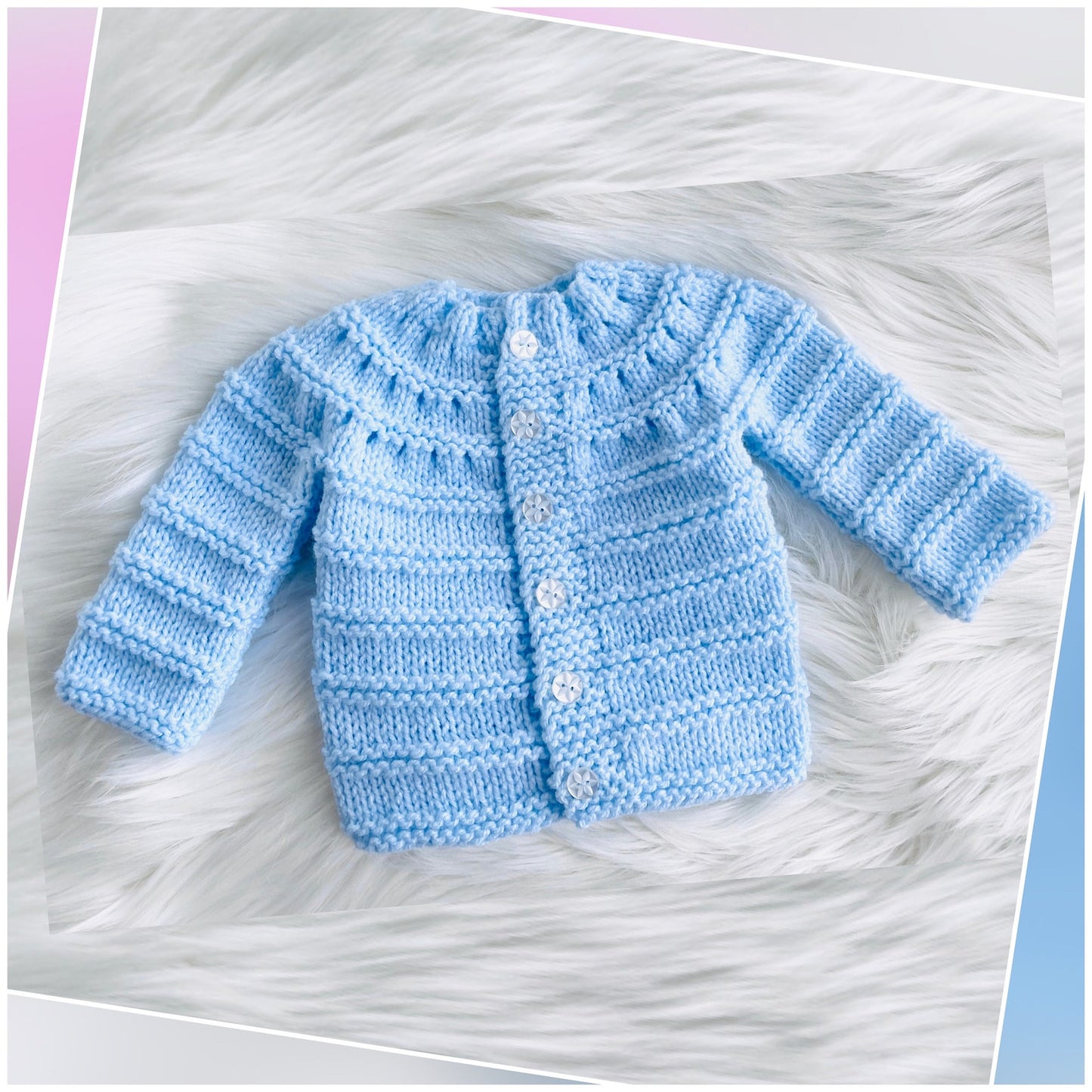 Easy Knit Baby Cardigan Sweater Knitting Pattern