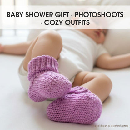 Knit Look Baby Socks Crochet Pattern