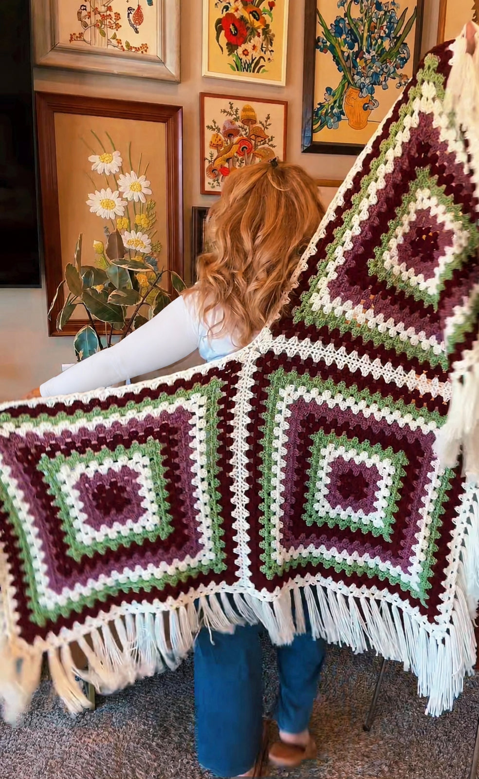 Granny Square Shawl Crochet Pattern