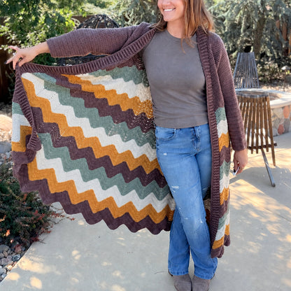 Bonfire Blanket Cardigan Crochet Pattern