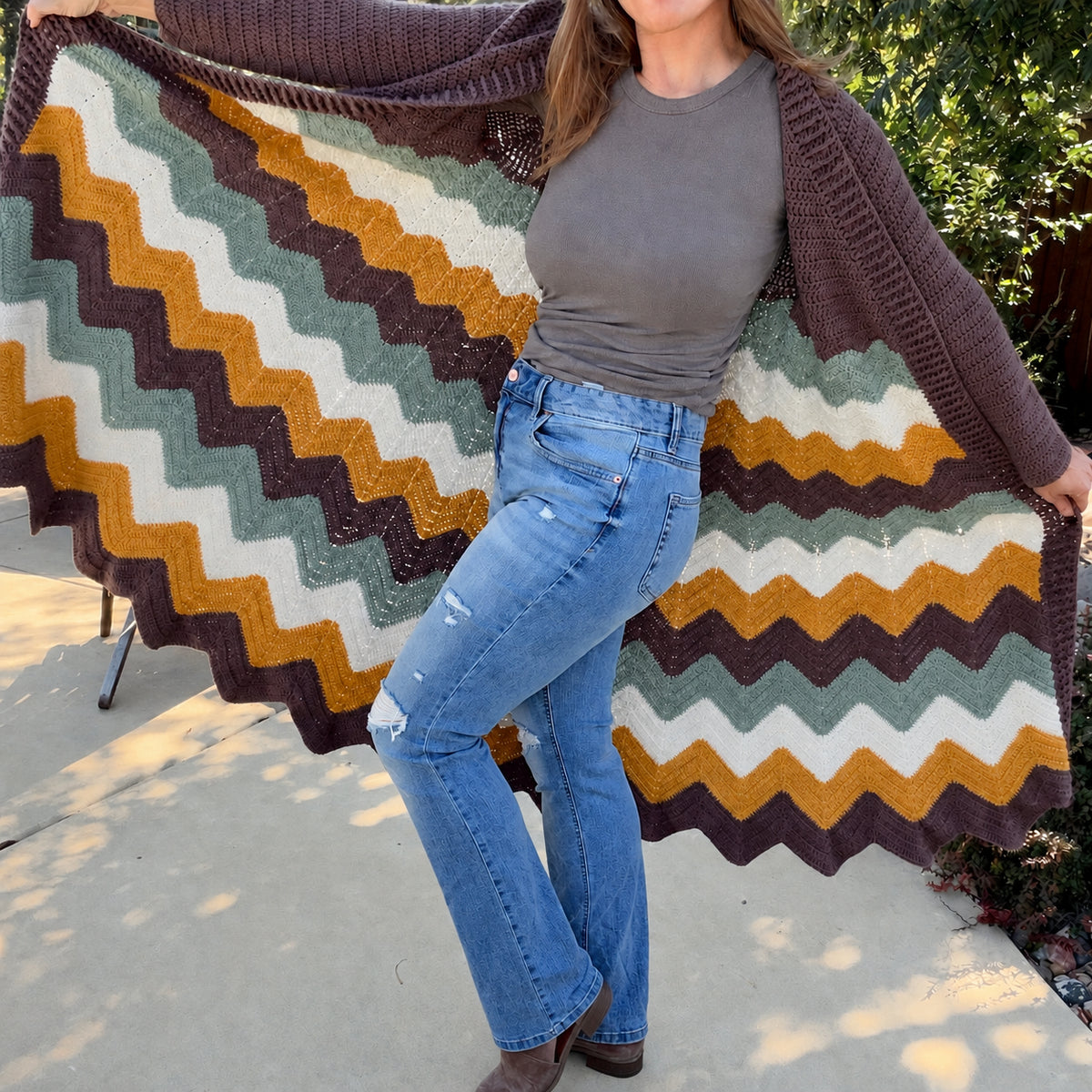 Bonfire Blanket Cardigan Crochet Pattern