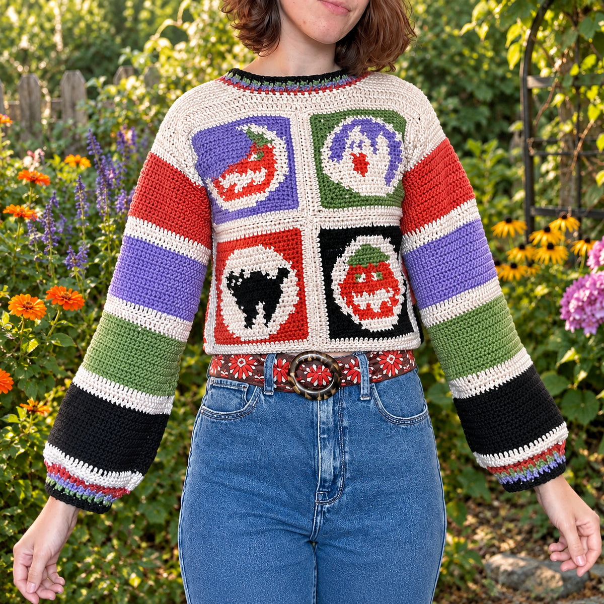 Halloween Sugar Cookie Sweater Crochet Pattern
