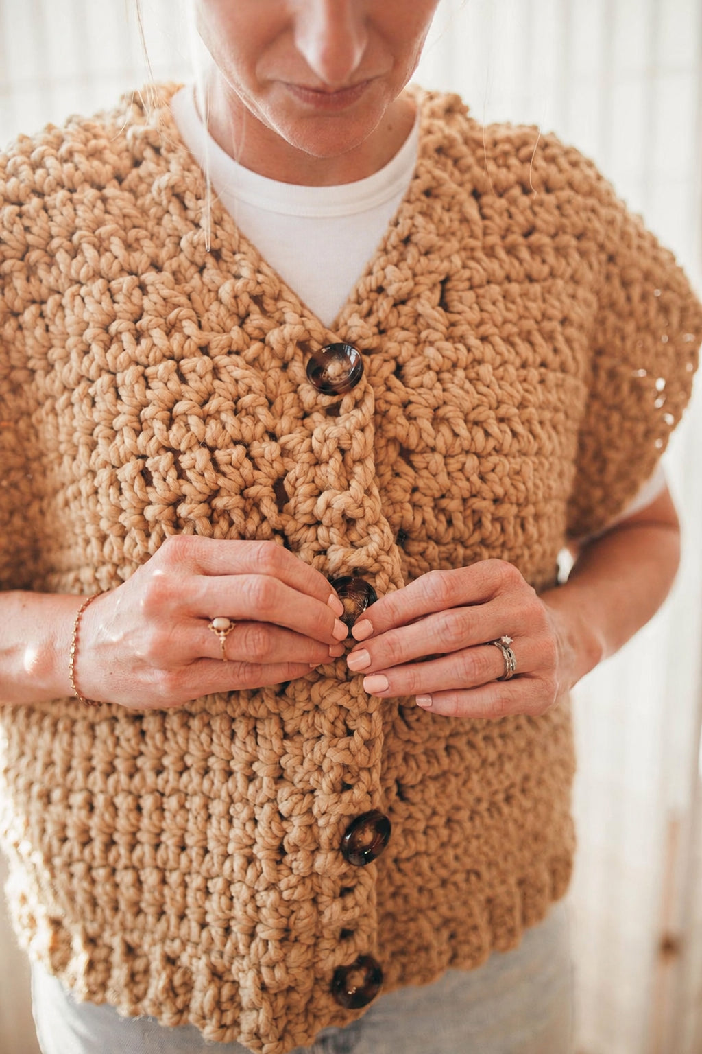 Canvas Chunky Button Vest Crochet Pattern