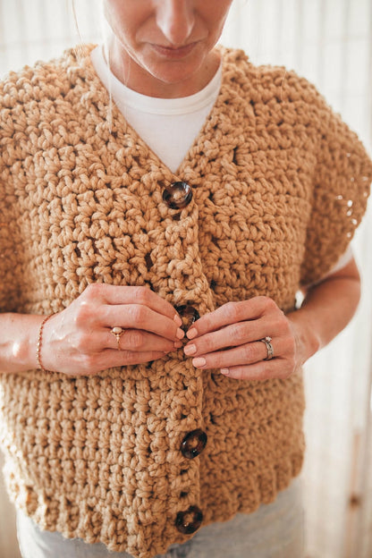 Canvas Chunky Button Vest Crochet Pattern