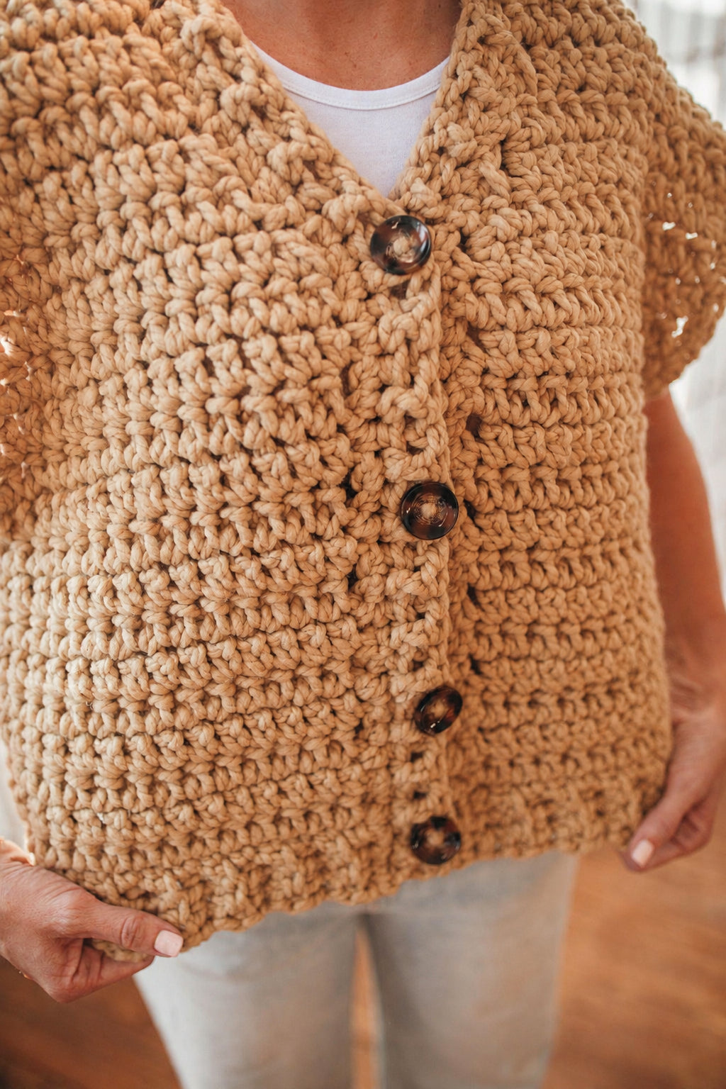 Canvas Chunky Button Vest Crochet Pattern