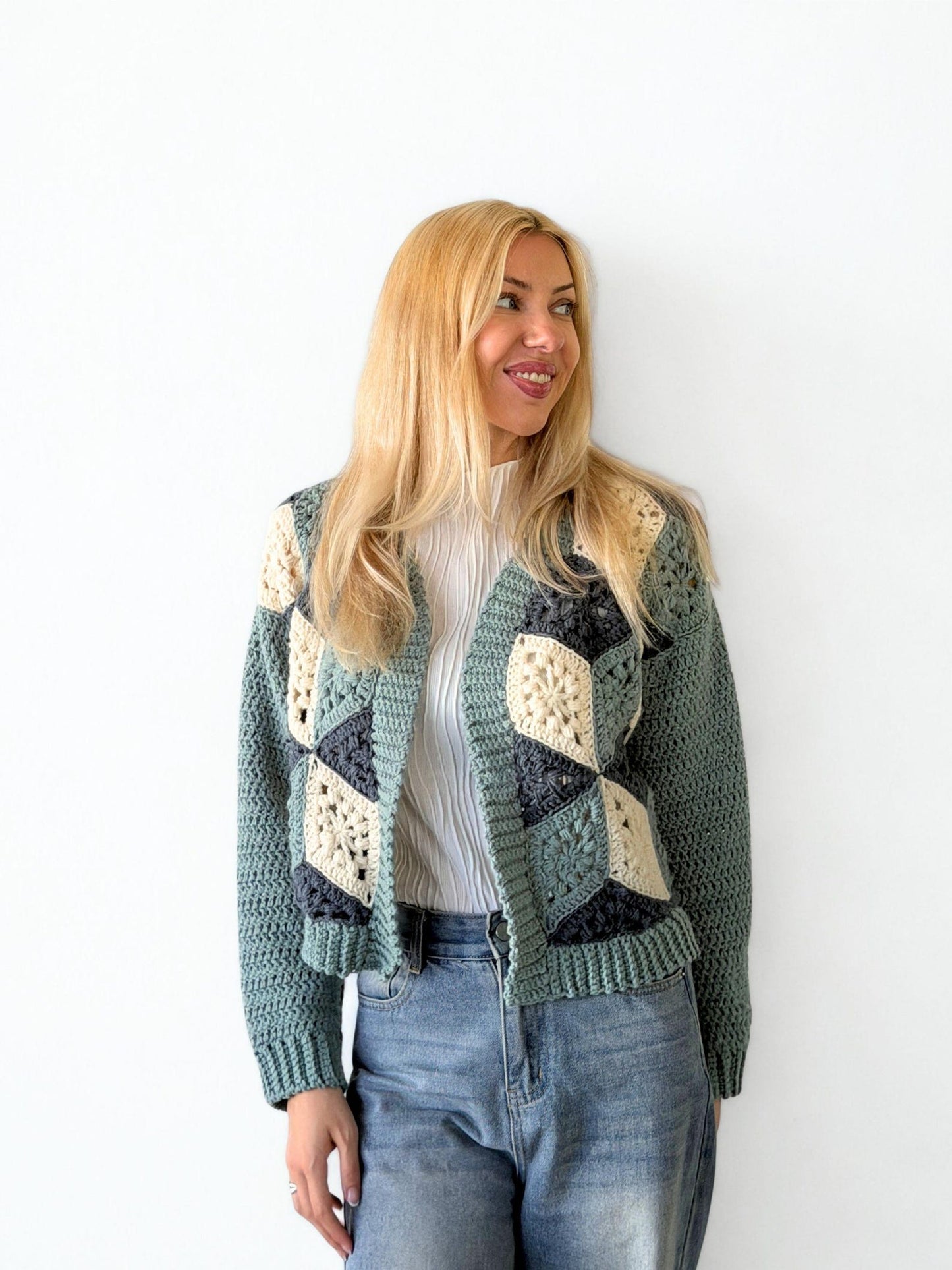3D Cube Cardigan Crochet Pattern
