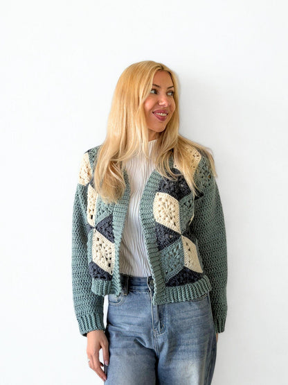 3D Cube Cardigan Crochet Pattern