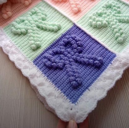 Bobble Stitch Bow Blanket Pattern