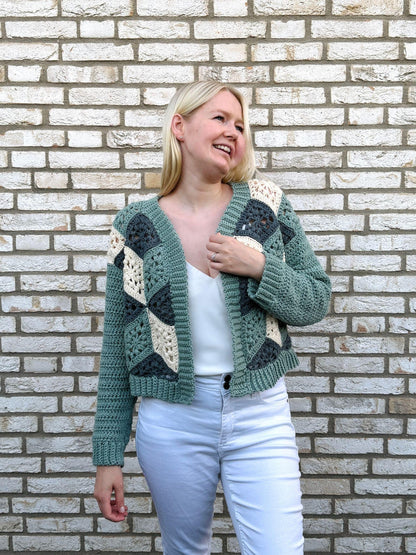 3D Cube Cardigan Crochet Pattern