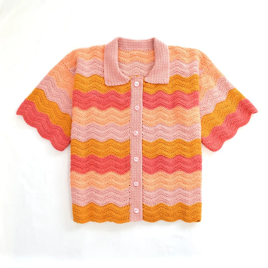 Crochet Collar Shirt Women Pattern