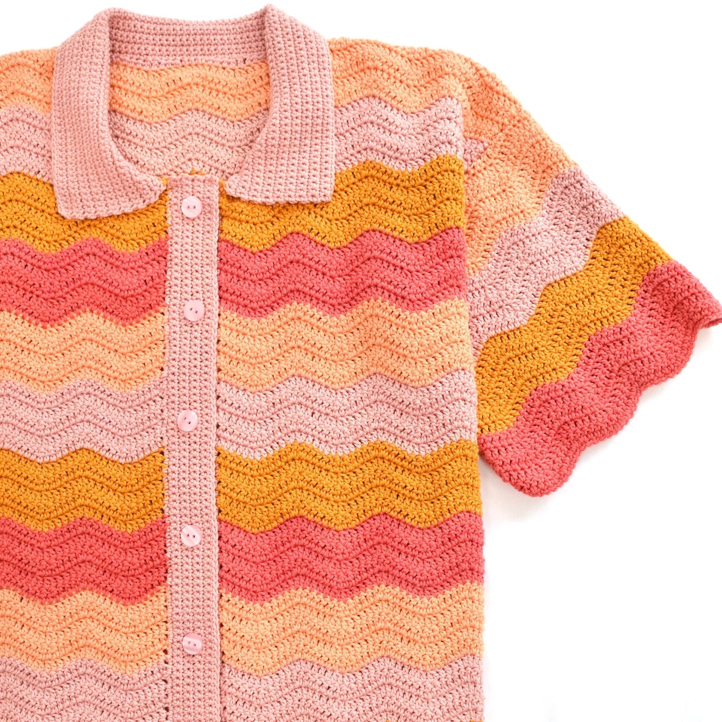 Crochet Collar Shirt Women Pattern