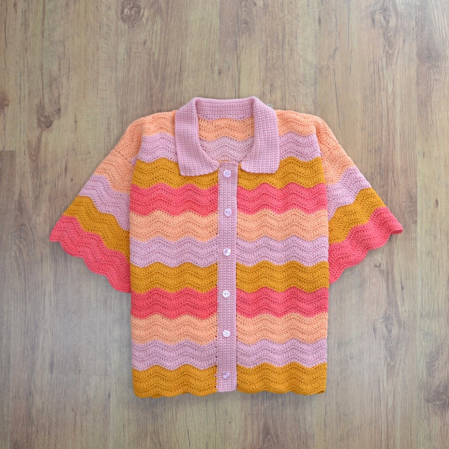 Crochet Collar Shirt Women Pattern