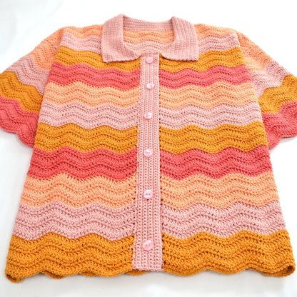 Crochet Collar Shirt Women Pattern