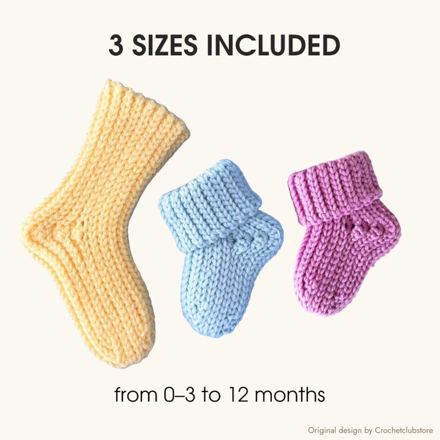 Knit Look Baby Socks Crochet Pattern