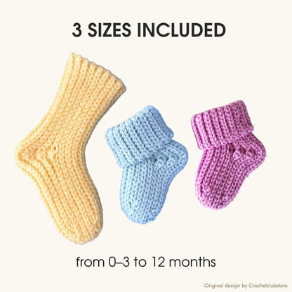 Knit Look Baby Socks Crochet Pattern
