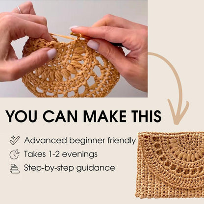 Boho Raffia Clutch Bag Crochet Pattern