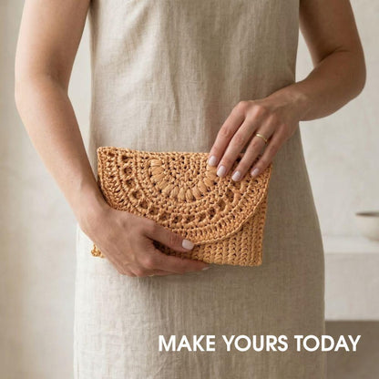 Boho Raffia Clutch Bag Crochet Pattern
