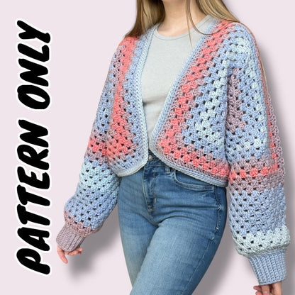 3D Cube Cardigan Crochet Pattern
