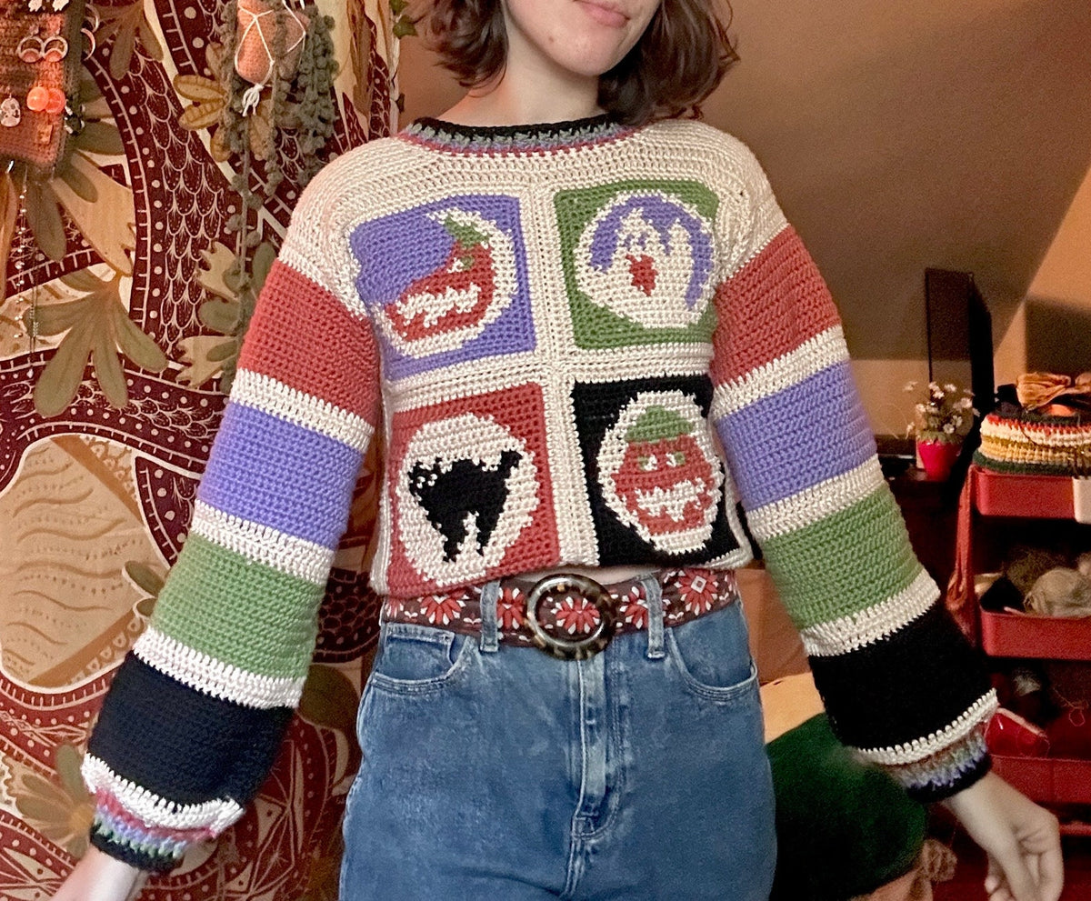 Halloween Sugar Cookie Sweater Crochet Pattern