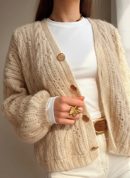 Garden Cable Cardigan Crochet Pattern
