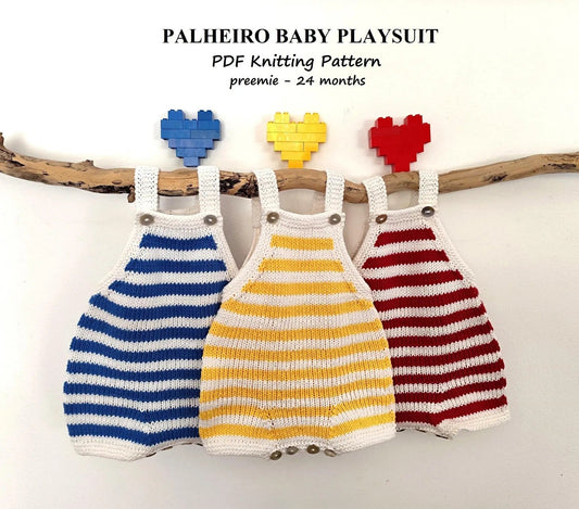 Palheiro Baby Playsuit Knitting Pattern