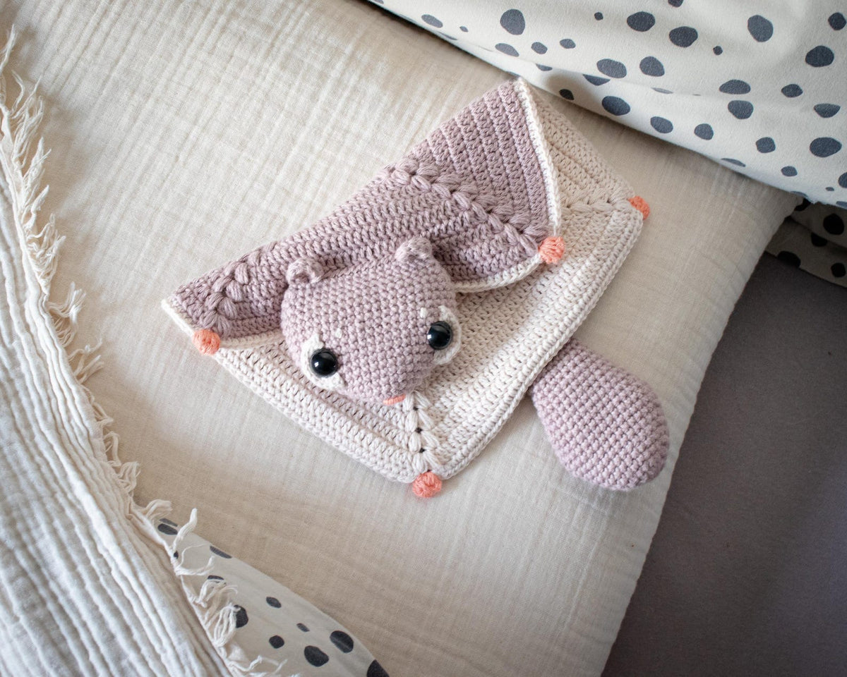 Flying Squirrel Hazel Snuggler Crochet Pattern
