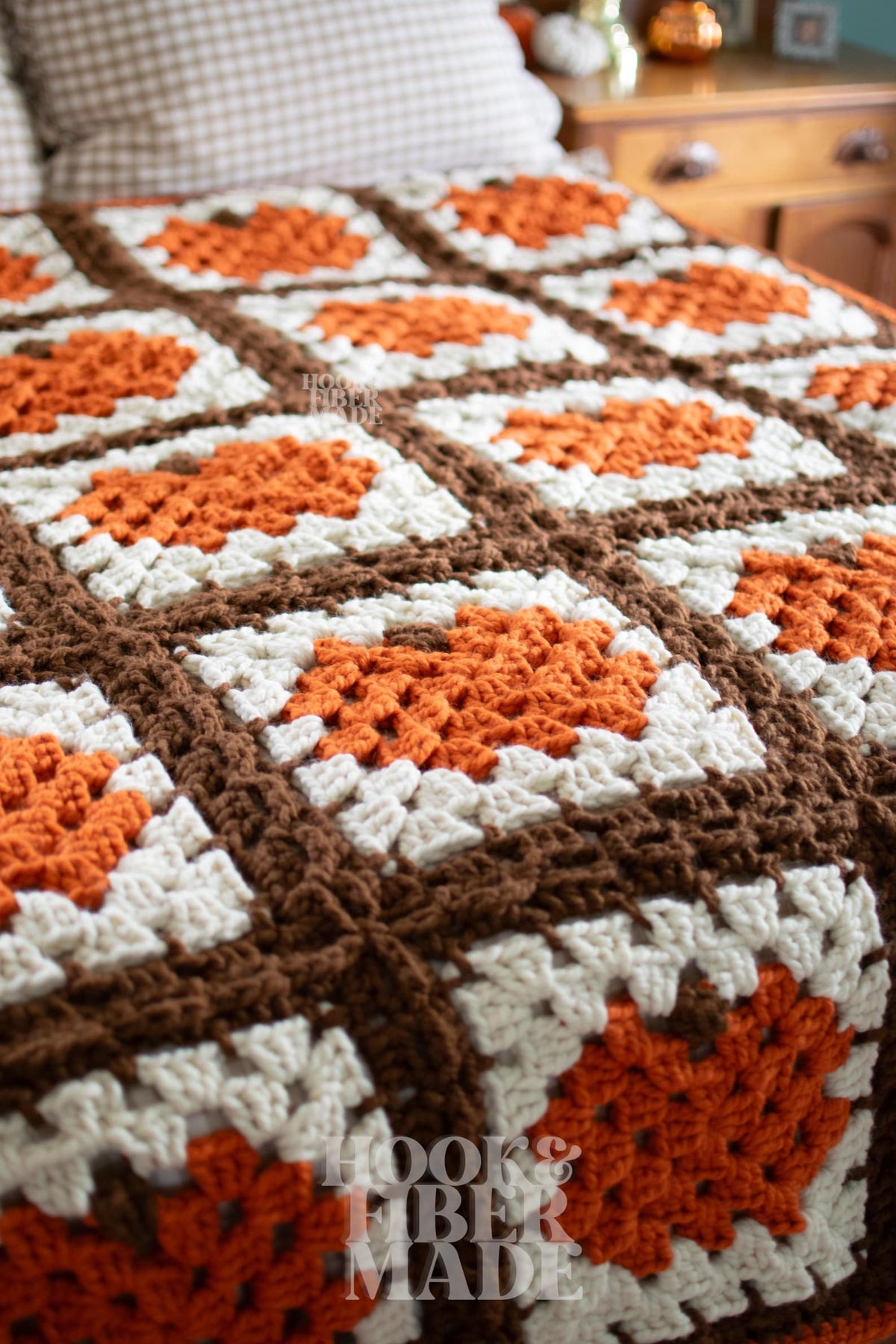 Pumpkin Granny Square Blanket Crochet Pattern