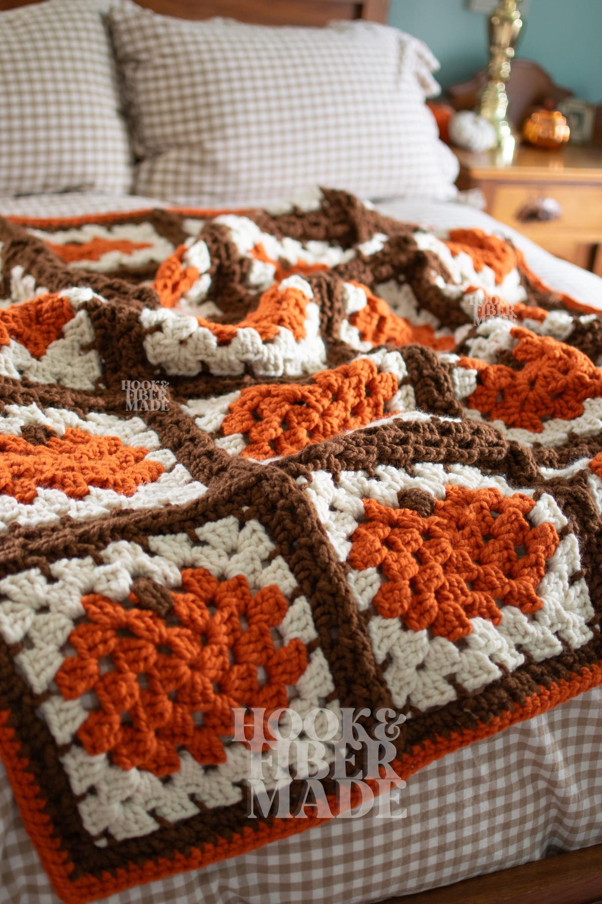 Pumpkin Granny Square Blanket Crochet Pattern