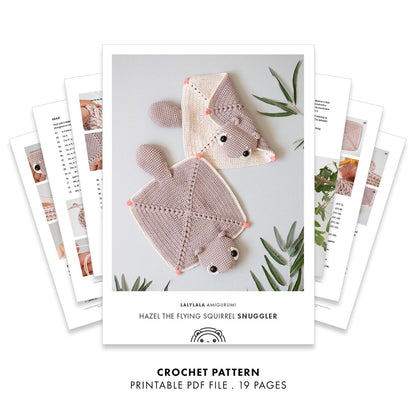 Flying Squirrel Hazel Snuggler Crochet Pattern