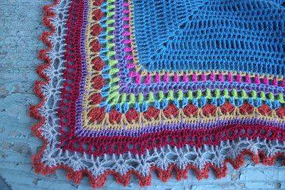 Colorful Striped Triangle Shawl Crochet Pattern