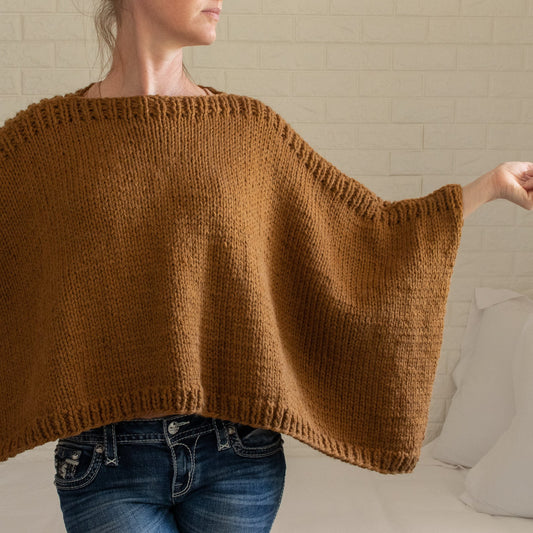 Rectangle Poncho Beginner Knitting Pattern