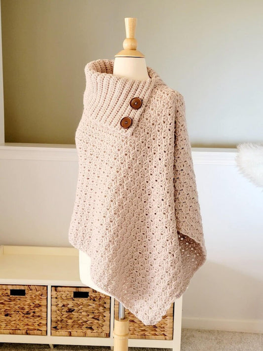 Poncho with Collar Crochet Pattern