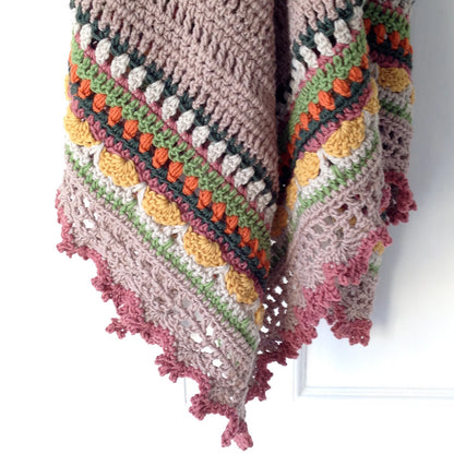 Colorful Striped Triangle Shawl Crochet Pattern