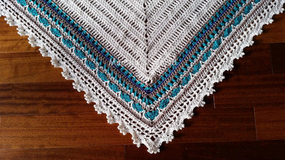 Colorful Striped Triangle Shawl Crochet Pattern