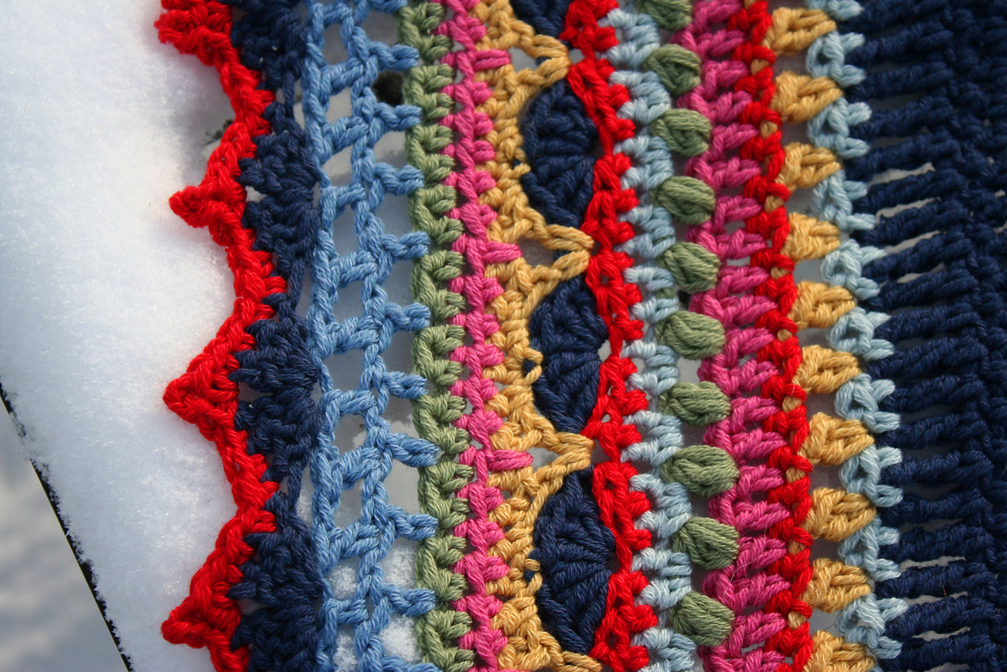 Colorful Striped Triangle Shawl Crochet Pattern