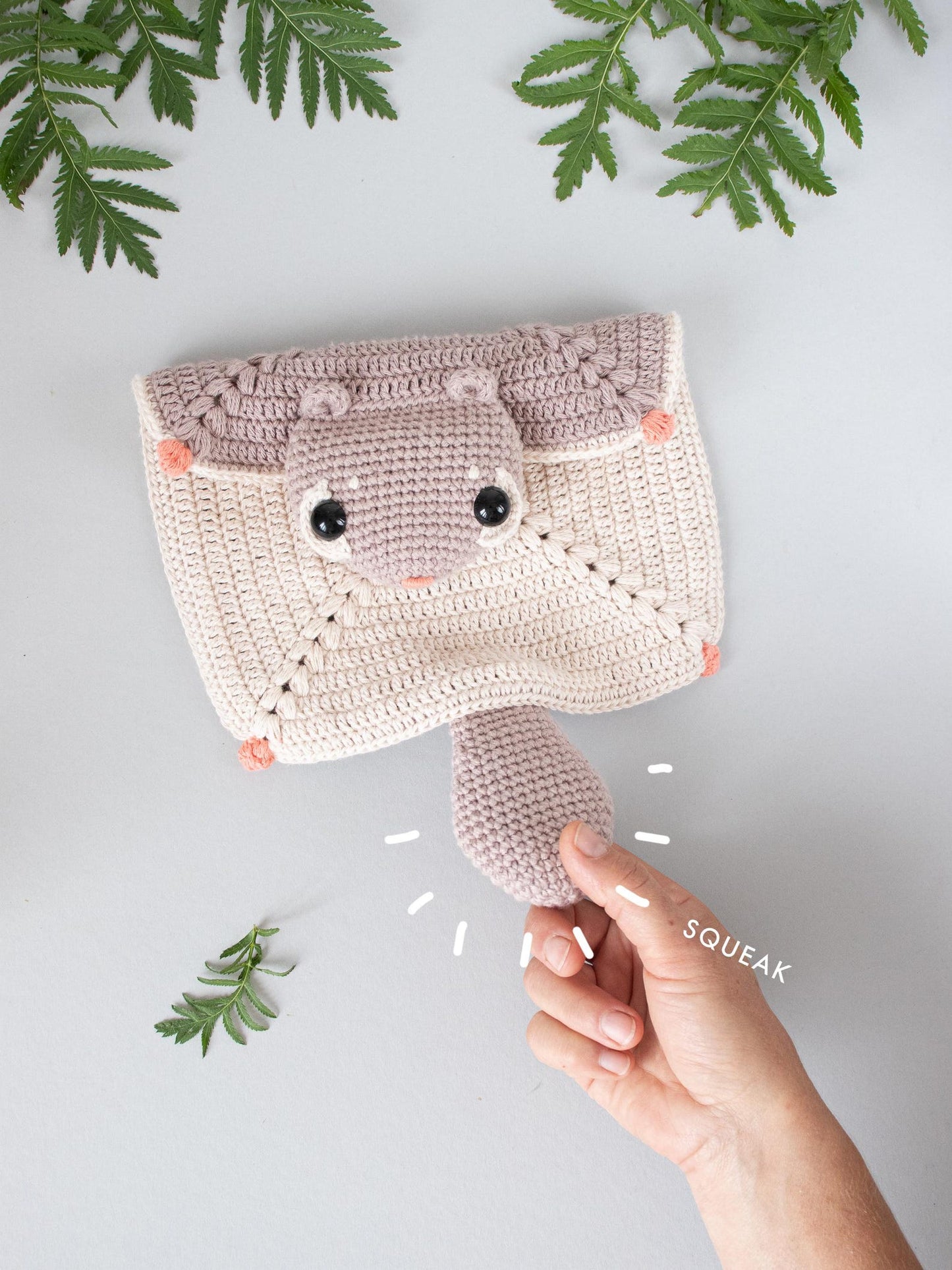 Flying Squirrel Hazel Snuggler Crochet Pattern