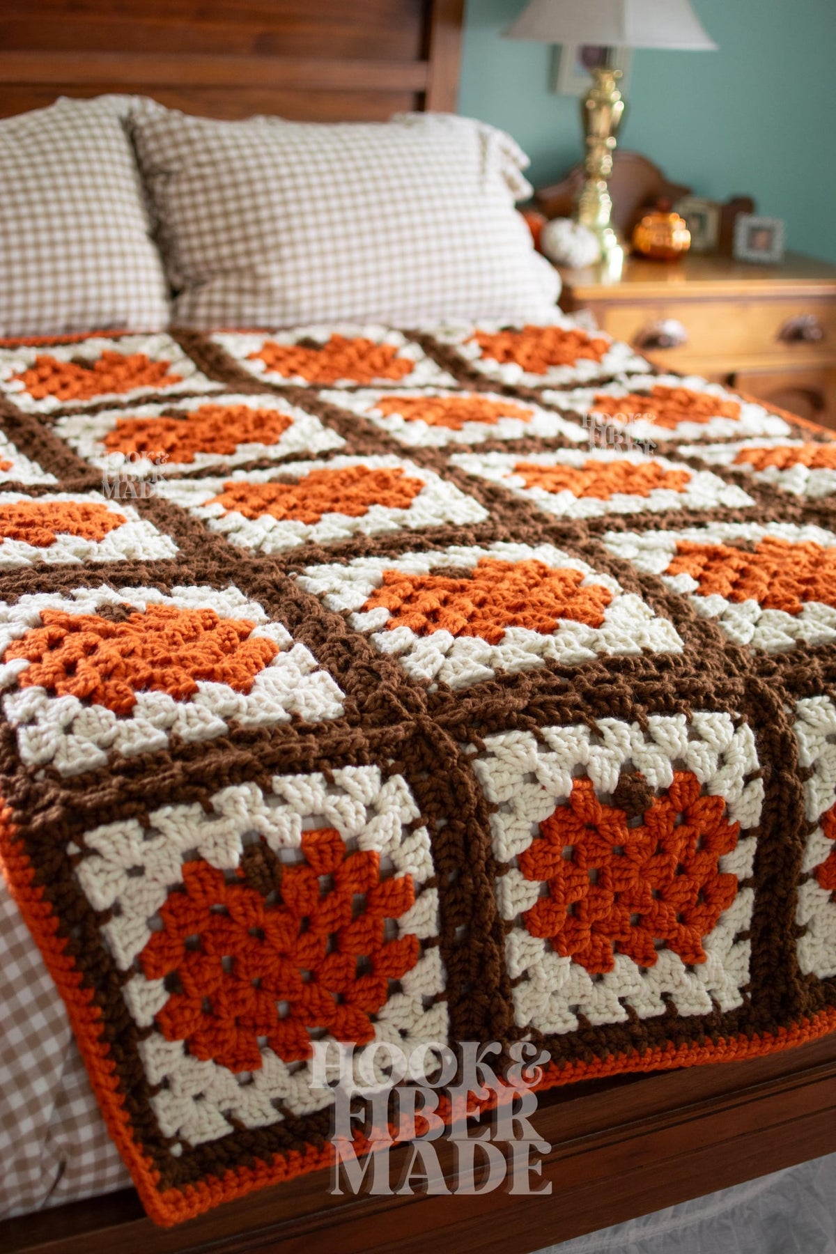 Pumpkin Granny Square Blanket Crochet Pattern