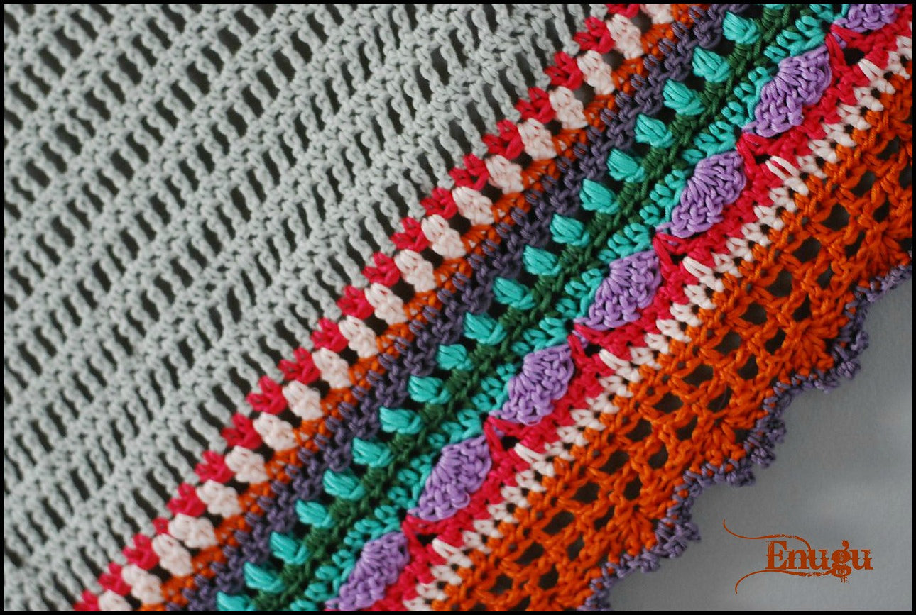 Colorful Striped Triangle Shawl Crochet Pattern