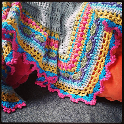 Colorful Striped Triangle Shawl Crochet Pattern