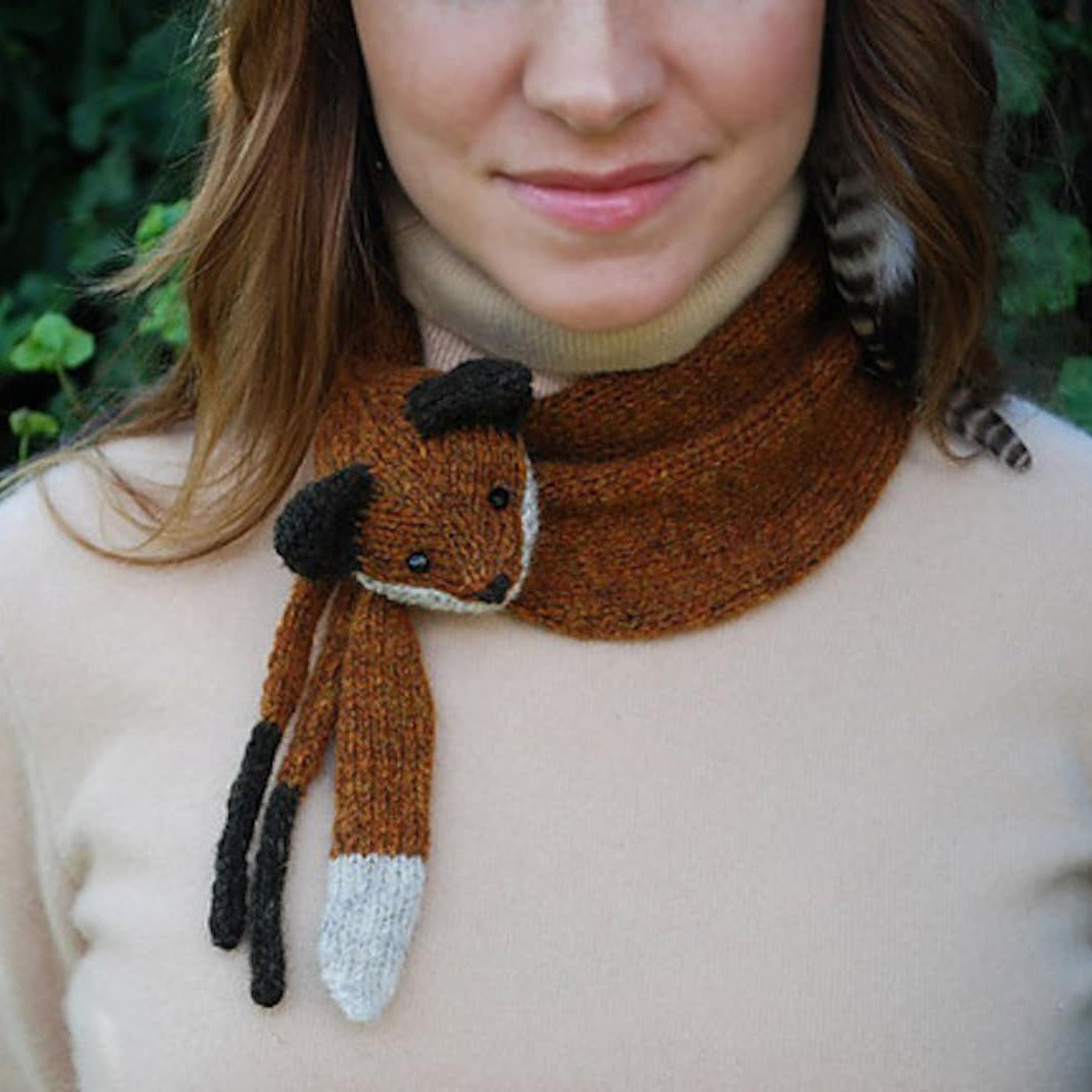 Whimsical Fox Scarf Knitting Pattern