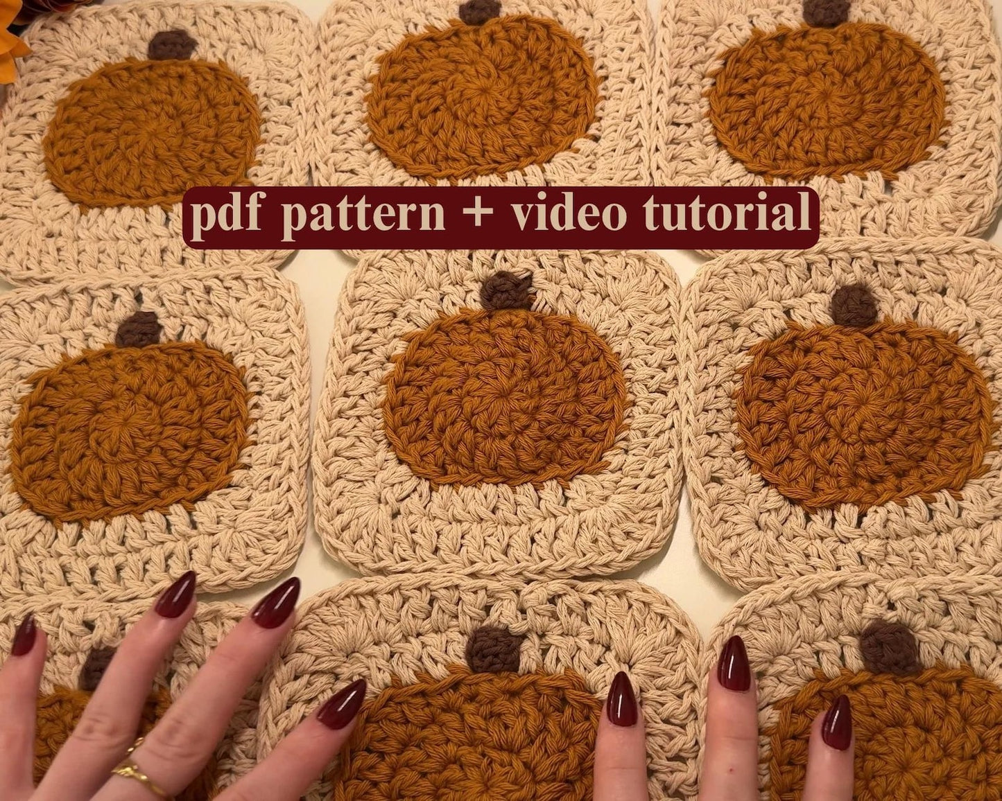 Granny Square Pumpkin Pillow Crochet Pattern