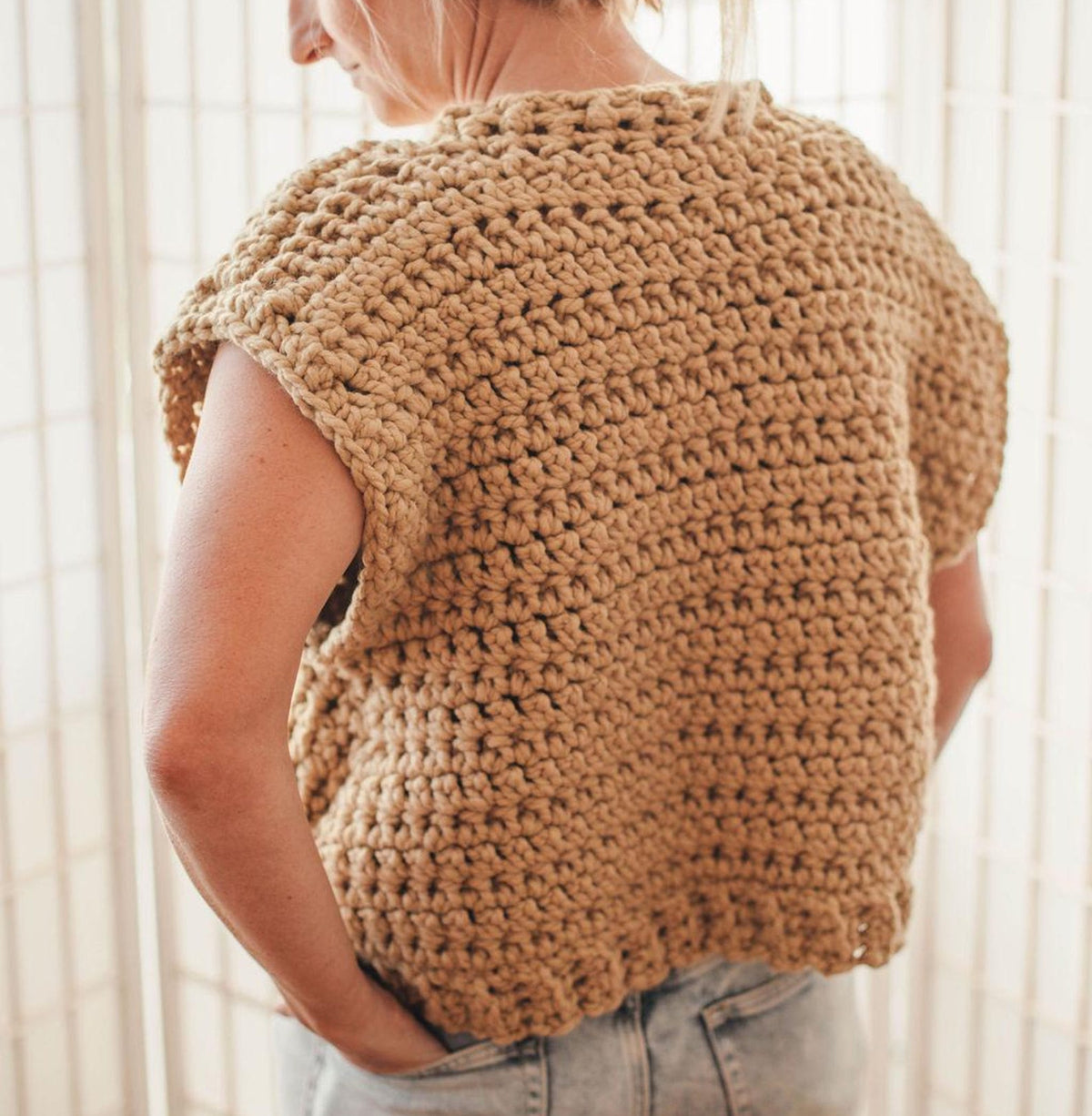 Canvas Chunky Button Vest Crochet Pattern