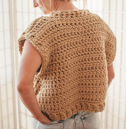 Canvas Chunky Button Vest Crochet Pattern