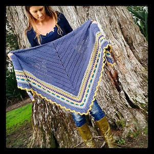 Colorful Striped Triangle Shawl Crochet Pattern