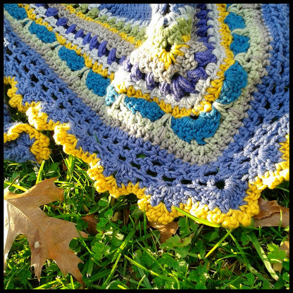 Colorful Striped Triangle Shawl Crochet Pattern